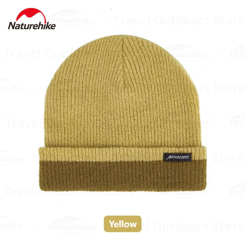 Naturehike Winter Warm Double Layer Premium Wool Hat for Men Women Outdoor Sports Unisex Bonnet Knitted Hat Trendy Color Blocking Knit Hat Cap Bonet