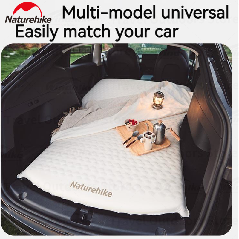 Naturehike FEATHER BONE Series Self-Inflating Car Camping Bed Automatic Inflatable Mattress Back Seat Car Sleeping Bed Single Travel Trunk Mat Sponge