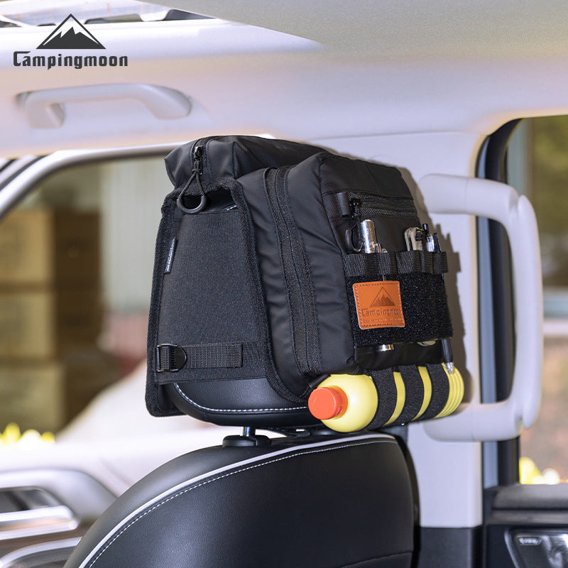Campingmoon BK-PL Car Seat Headrest Bag Portable Large Capacity Tactical Multiple Storage Bag Pillow Foam Padded Organized Storage Outdoor Camping