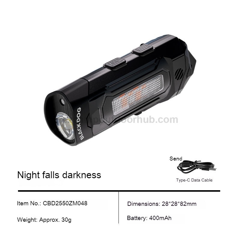 Blackdog EDC Mini Pocket Flashlight Portable Ultralight Tactical LED Flash Light Survival Emergency Multi-Functional Outdoor Lamp USB C Charging