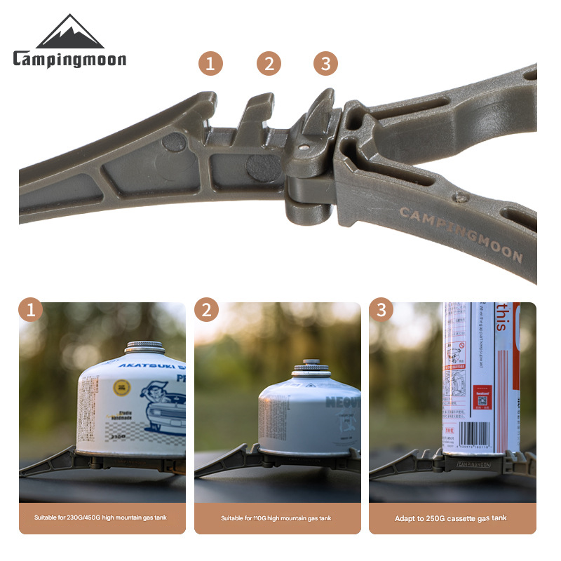 Campingmoon Z41 Butane Canister Mounting Bracket Universal Foldable Tripod Stand 110g 230g 450g Camping Threaded Screw Type 250g Standard Nozzle Type