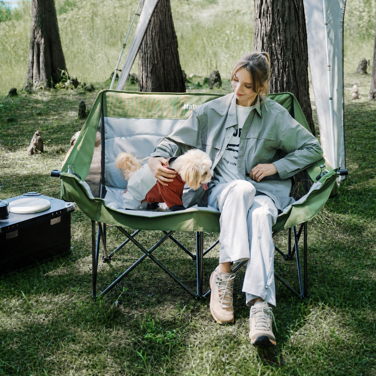 Naturehike COMFORT MAX Double Folding Chair Camping Portable Soft Padded Cushions 240kg Max Load