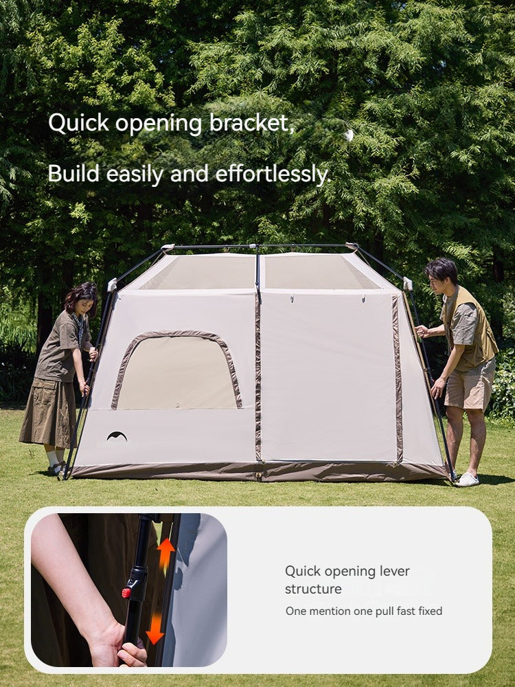 Naturehike CAPE 8.3 Automatic Cabin Style Tent Fast Build For 4-6 Persons Large Space Up To 14m² Use Space Ti Black Coated Sunscreen 150D Titanium Oxford Cloth Iron
