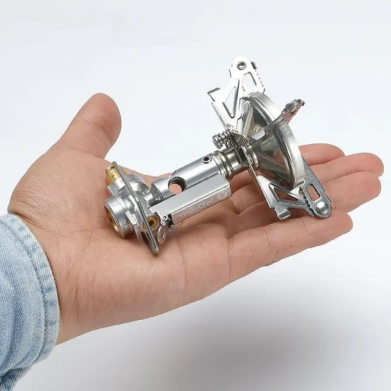 CAMPINGMOON XD-2F Mini High-Power Rocket Stove Duty Butane Gas Fuel Burner 3.3kw Firepower Built-in Igniter Screw Type with Storage Bag Camping Hiking