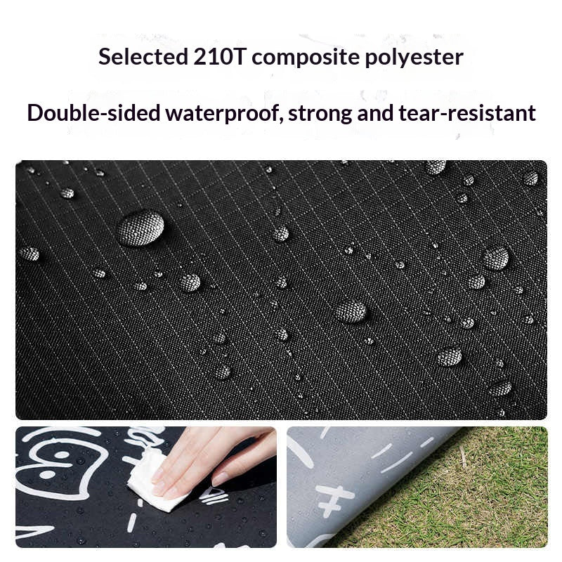 BLACKDOG Doodle-Print Outdoor Mat Portable Ultralight Black Breathable Mattress Moisture-proof Widened Layout Ground Sheet Camping Picnic Beach