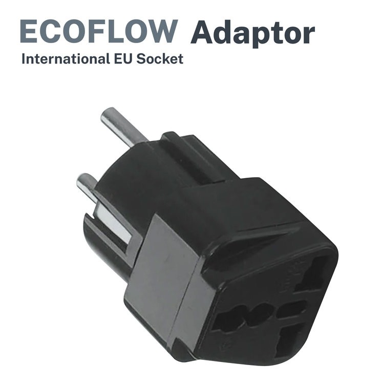 EcoFlow International EU Socket Adaptor Portable Lightweight Multipurpose Adapter Accessories Universal Compatibility Efficient Charging