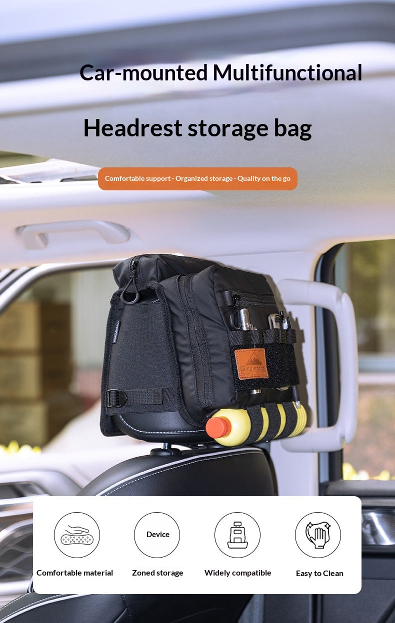 Campingmoon BK-PL Car Seat Headrest Bag Portable Large Capacity Tactical Multiple Storage Bag Pillow Foam Padded Organized Storage Outdoor Camping