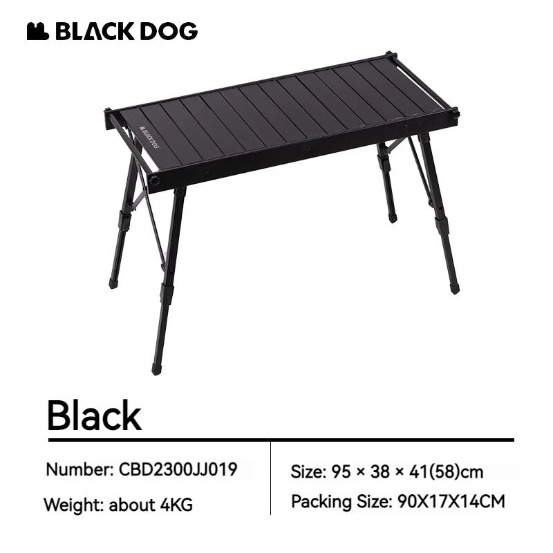BLACKDOG Black IGT Portable Table Compatible Free Combination Height Adjustable Camping Table Foldable Outdoor Stove Aluminum Alloy 40kg Max Load