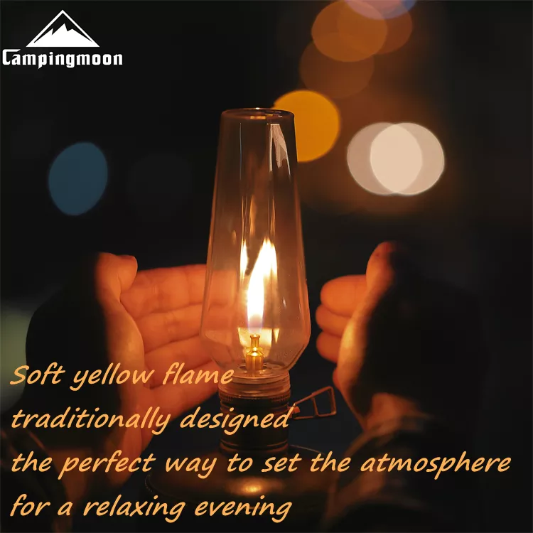 CAMPINGMOON T-1 Gas Butane Candle Light Lantern Lamp Camping Atmosphere Ambient Lighting For Screw Type Butane Isobutane Fuel With Wood Wooden Box