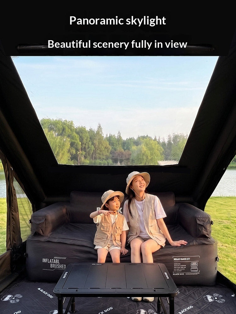 BLACKDOG MOON SKY 6.3 PRO Black Inflatable Spacious Family Tent 4-6 Persons Rainproof and Sunproof Overnight Oxford Cloth Outdoor Camping