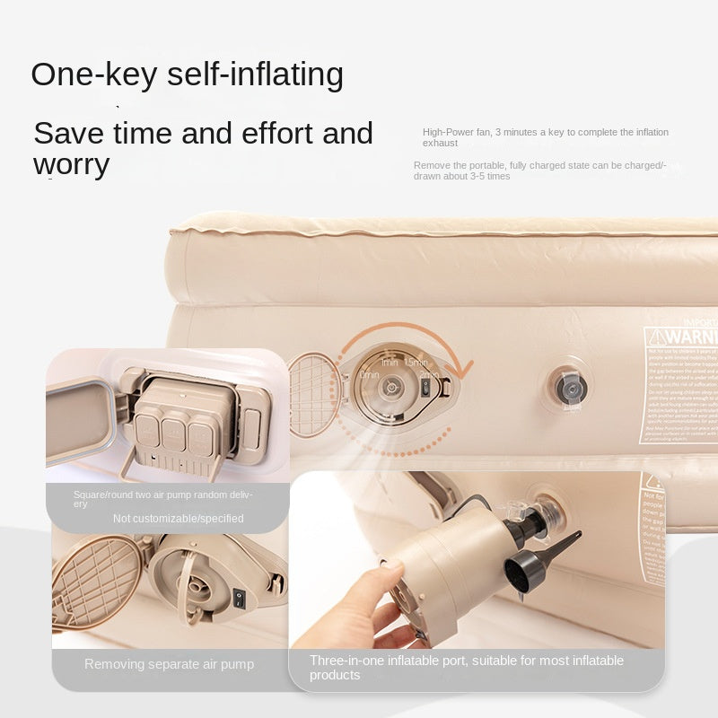 Mountainhiker Automatic Inflatable Mattress Portable High Air Bed Inflate USB C Charging Built-in Detachable Air Pump Queen King Size Black Beige Camping Mat Pad