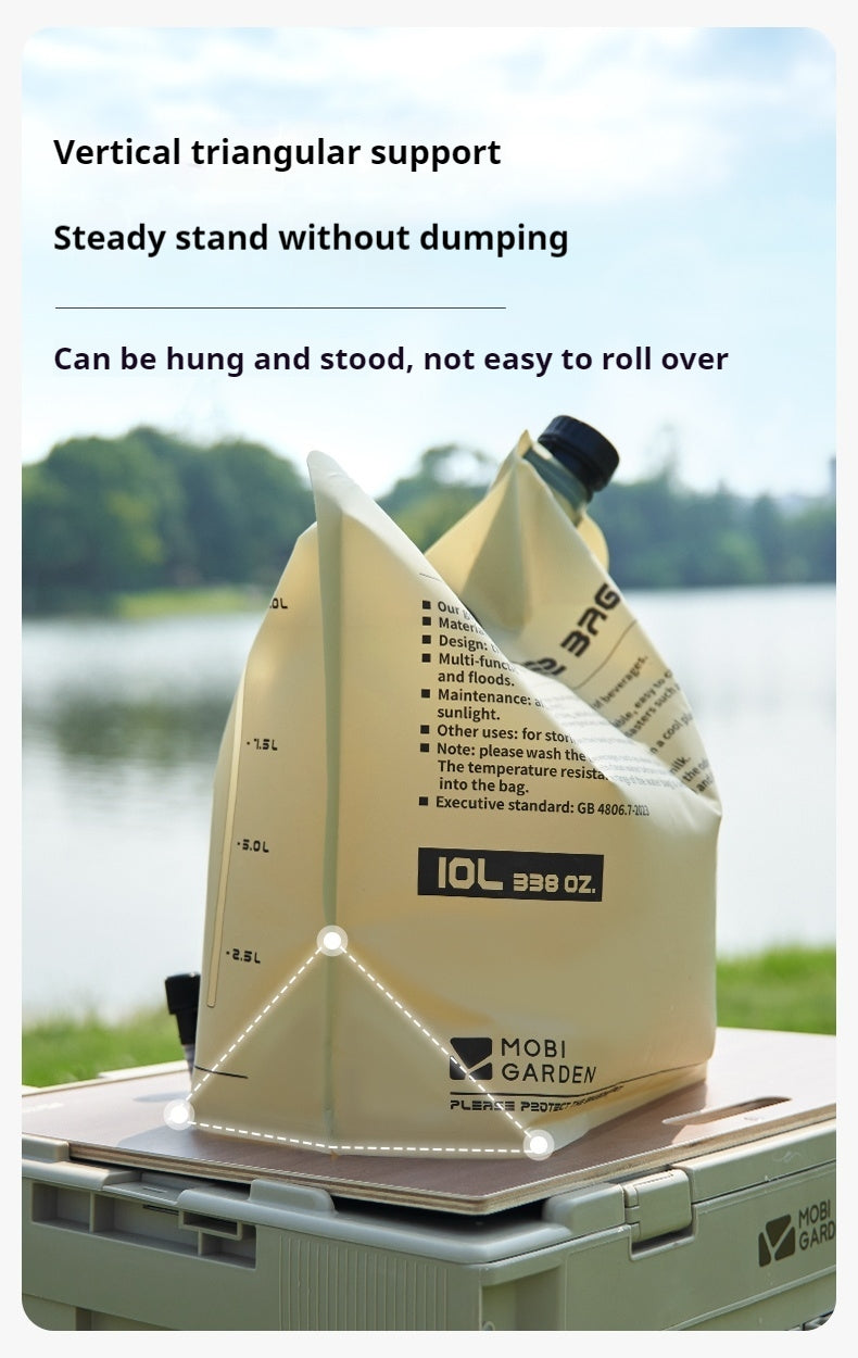 MOBI GARDEN 10L Water Bag With Faucet Portable Foldable Multipurpose Large Capacity Folding Water Container Handle Outdoor for Camping