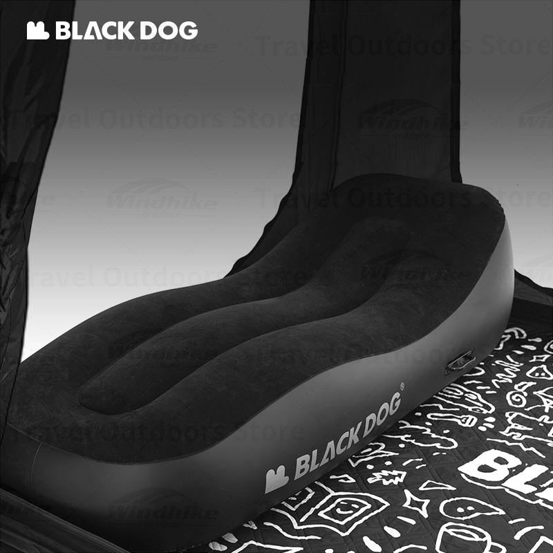 BLACKDOG Black Automatic Inflate Lazy Sofa Portable Auto Inflating Sleeping Bed Built-in Electric 2000mAh Detachable Air Pump Outdoor 150kg Max Load
