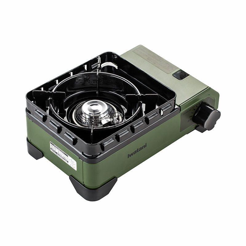 Iwatani Tough Maru Jr. Outdoor Stove Portable Butane Canister Cassette Stove With Double Integrated Windshield And Storage Case