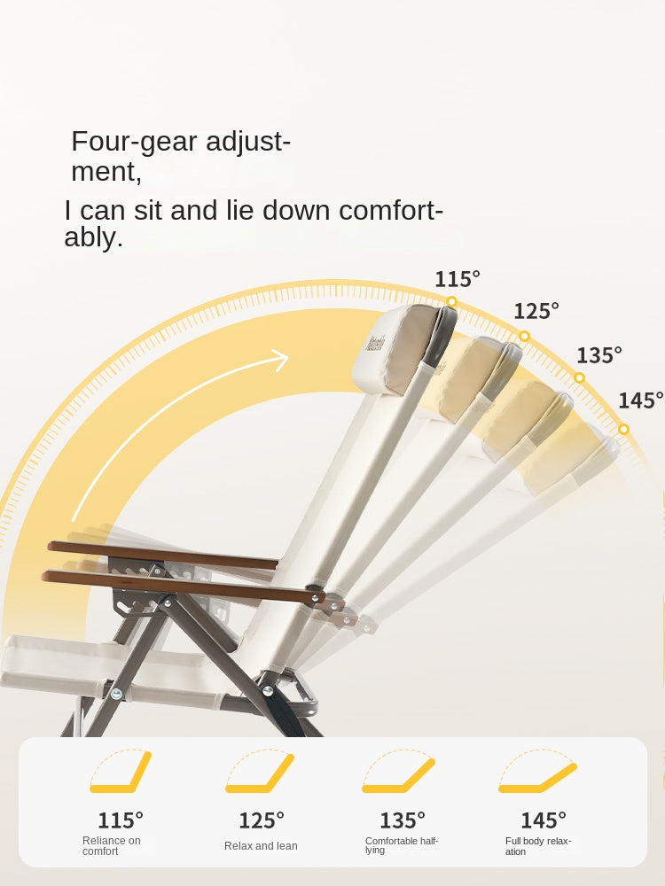 Naturehike FLOURISH LOUNGER T02 Reclining Chair Portable Foldable Lightweight Four Gear Adjustable Folding Recliner Tall Backrest Load Bearing Up To 120kg