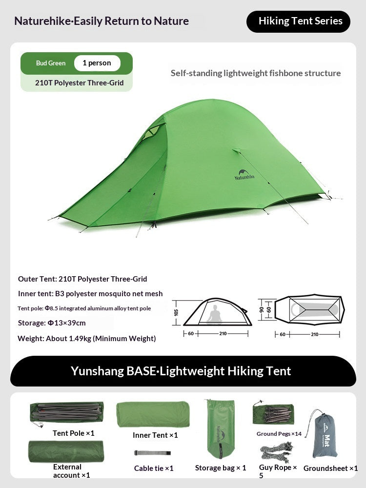 Naturehike Cloud Up Series 1 2 3 Person Portable Ultralight Outdoor Camping Hiking Waterproof 3 Season Camp Tent in 210T 20D Original Upgraded Version