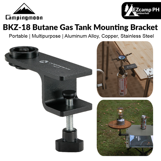 Campingmoon BKZ-18 Butane Gas Tank Mounting Bracket Screw Type Gas Cylinder Expansion Fixture Stove Desktop Tabletop Side Table Bracket Lamp Lantern