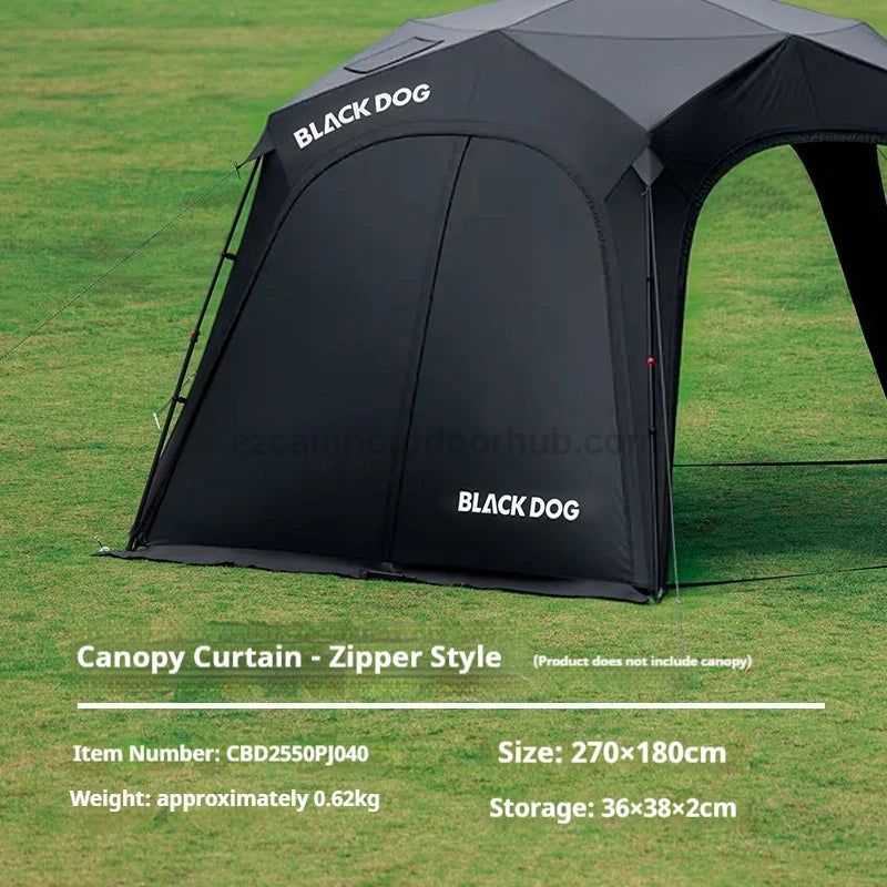 Blackdog STARRY DOME Pentagonal Canopy Zipper Version Quick Open Sunshade Self-Supporting Canopy Outdoor Black Coated Vinyl Tent Rainproof Sunscreen Windproof
