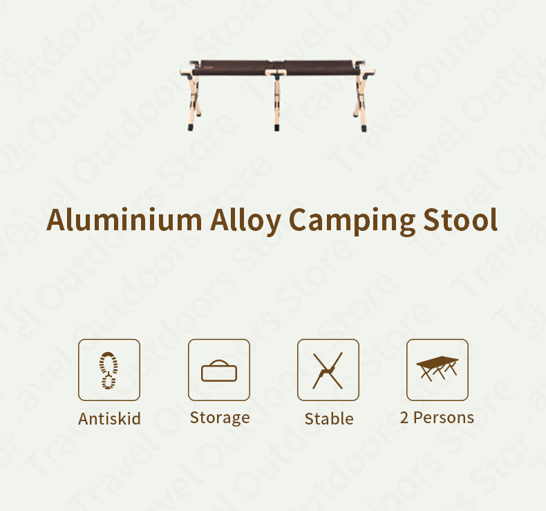 MOBI GARDEN Aluminum Alloy Camping Stool 2 Persons Folding Chair Cross Structure Design Load Bearing 160kg 600D Oxford Cloth Picnic Fishing Chair