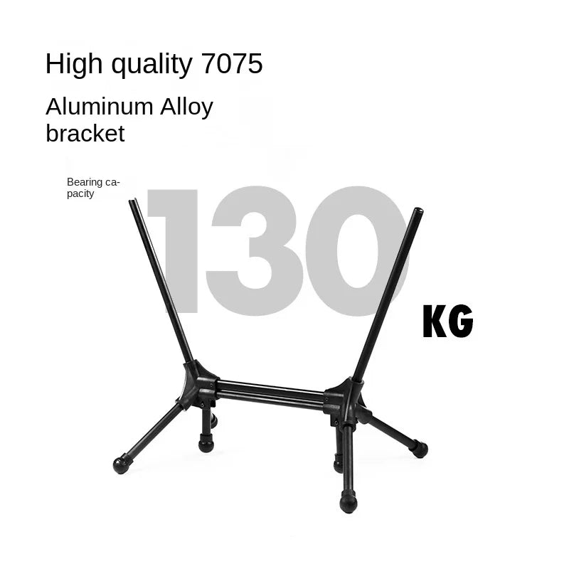 BLACKDOG Black Square Rocking Chair Portable Ultralight Steel Aluminum Oxford Cloth Kids Adult Size 130kg Max Load Folding Relax Recline Swing Seat