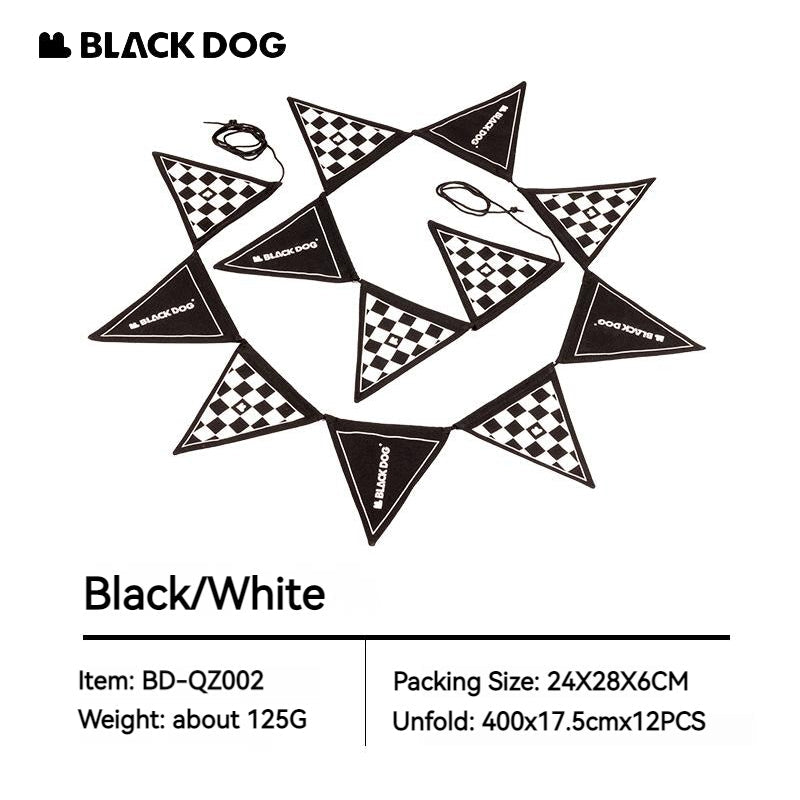 BLACKDOG Camping Atmosphere Pennant String Decor 12 Flag 4M Wind Canopy Pole Rope Triangular Flag Festival Party Decoration Hanging Brand Banner