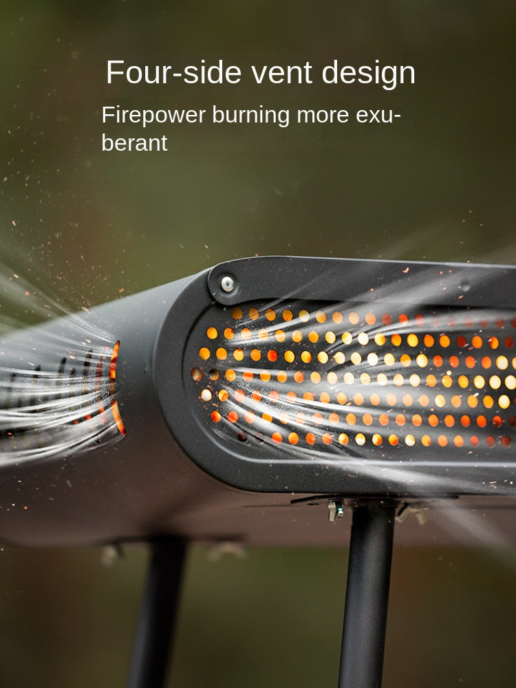 Blackdog MOUNT SMOKED Vertical Grill Table Portable Foldable Black Large Griller Four Side Vent Design Folding BBQ Charcoal Burner Outdoor Camping