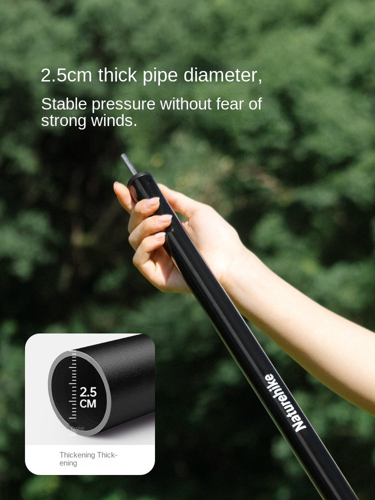 Naturehike 2pcs Universal Black Canopy Pole Set Multipurpose Awning Tent Tarp Canopy Rod Steel Iron 3/4 Section 1.5m 1.7m 1.9m 2.1m 2.4m Length