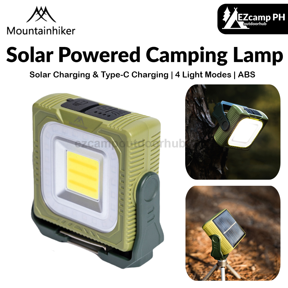Mountainhiker Solar Powered Camping Lamp Multi-Functional 4 Light Modes Outdoor LED Light Lantern Lamp 4000mAh USB-C Charging IPX4 Waterproof Up To 1500 Lumens