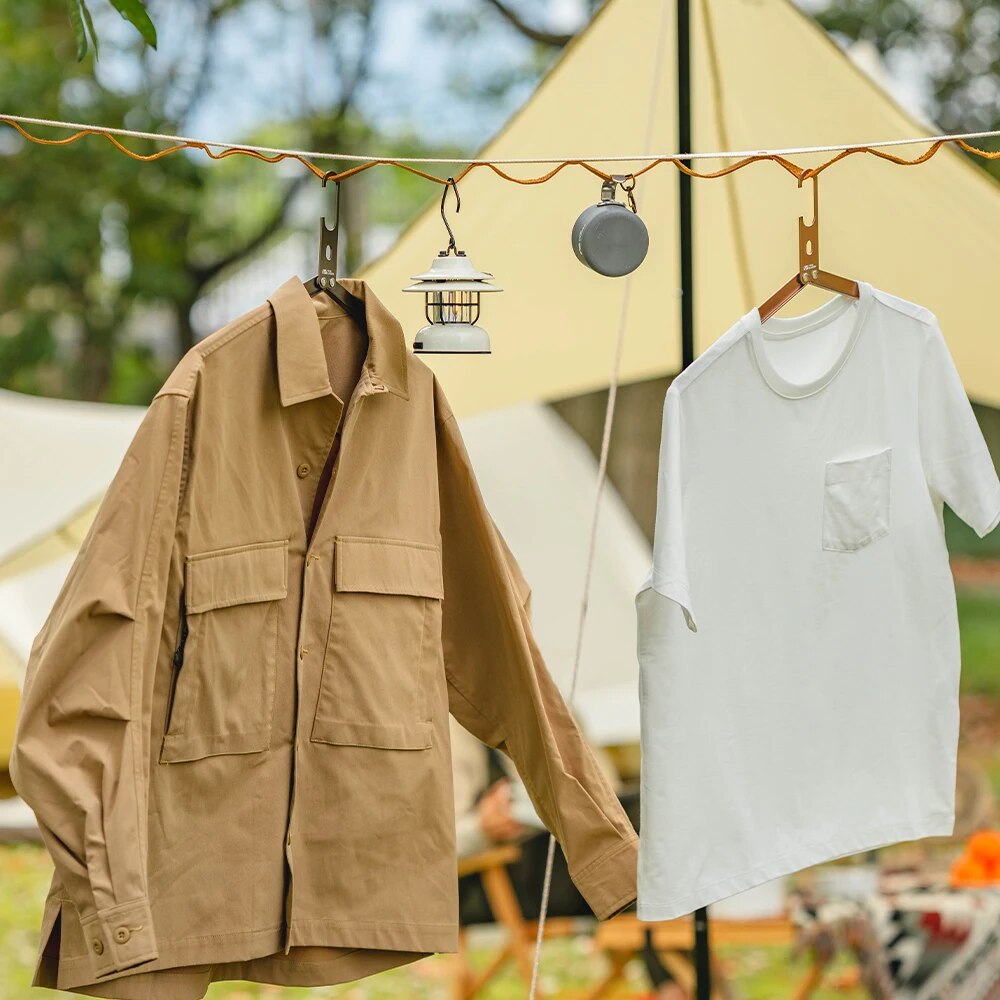 MOBI GARDEN Portable Aluminum Alloy Folding Hanger Ultralight Scalable Foldable Compact Hanger Outdoor Hanging clothes