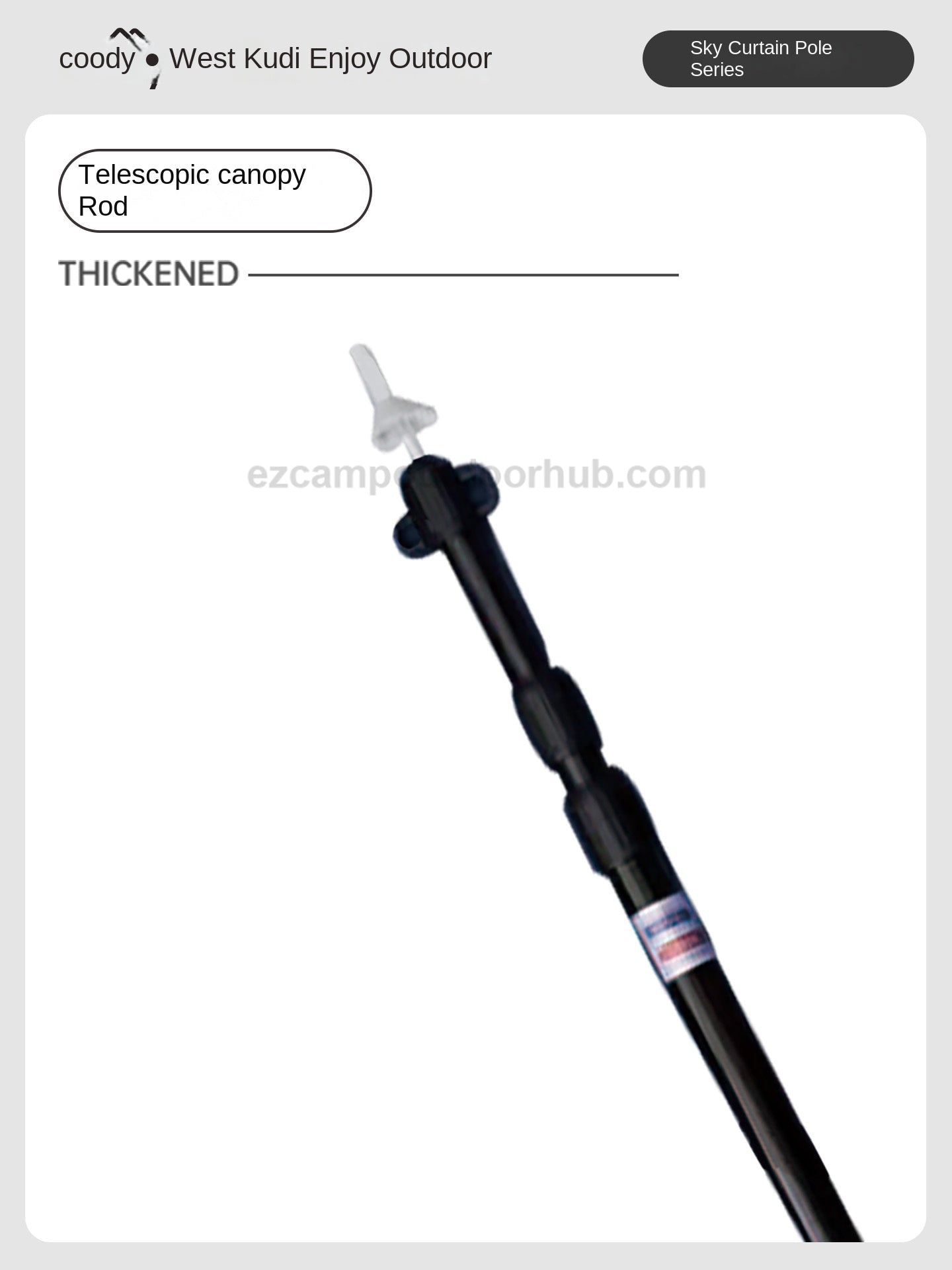 Coody Premium Tent Canopy Poles Portable Foldable Lightweight Telescopic Support Pole Awning Tarp Aluminum Alloy