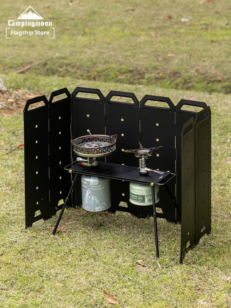 Campingmoon YD-40 / YD-50 Heavy Duty Iron Windshield 40-50CM Height Stove Grill Wind Breaker Steel Enclosure Camping Outdoor Cooking Accessories