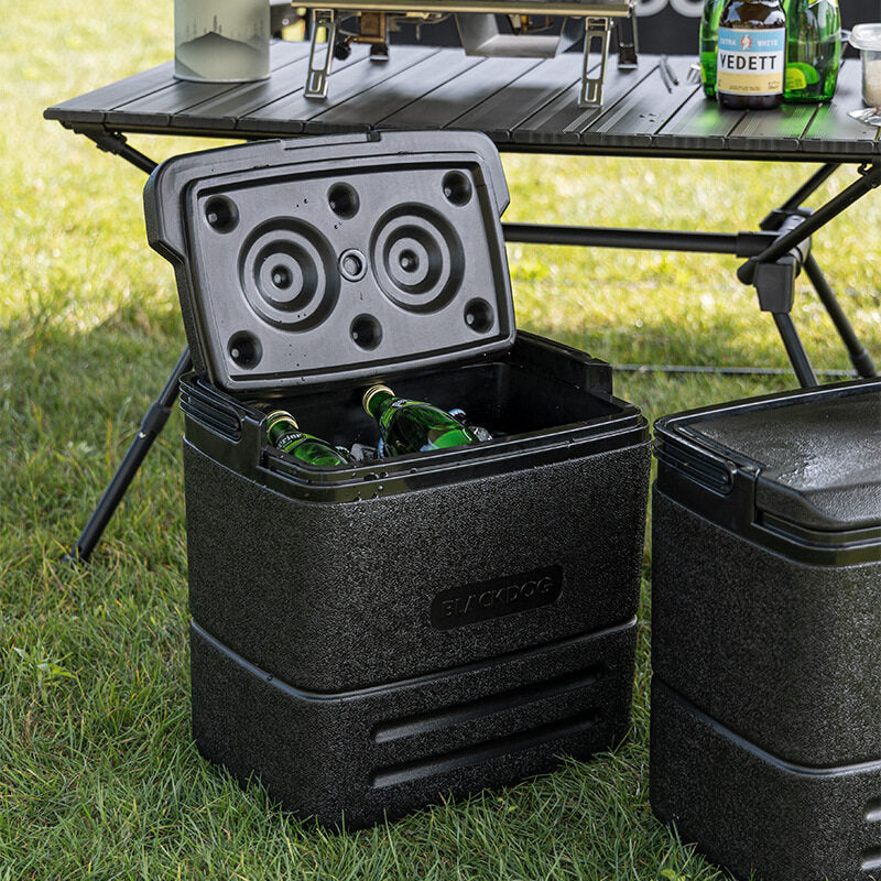 BLACKDOG Black Cooler Box Portable Lightweight Multipurpose 17L Large Capacity Ice Foods Drinks Hot/Cold Storage Box Cool Up To 48H Chiller Camping Hiking Picnic Beach Travel Outdoor Heavy Duty Original Black Dog