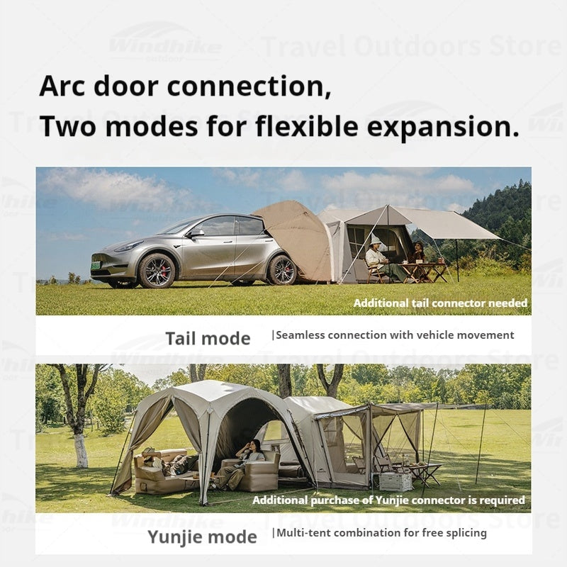 Naturehike VILLAGE 6.0 AIR BASE / FLAGSHIP 4-5 Persons Multiple Setups Inflatable Cabin Ridge Tent 15m² Usable Space Silver Coated Sunscreen Outdoor