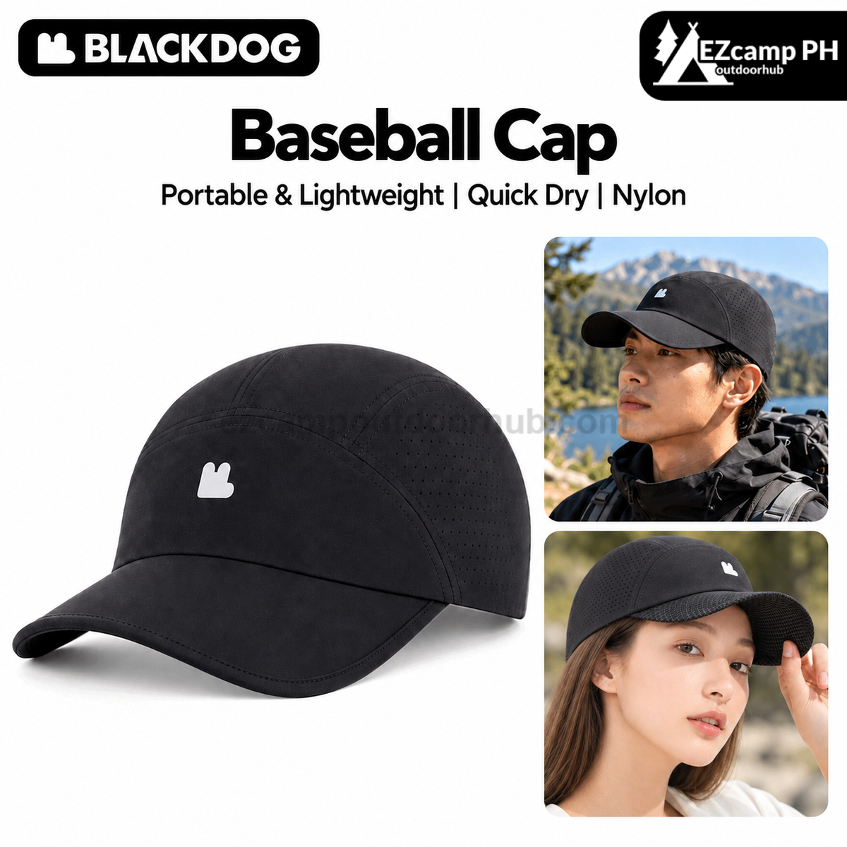 Blackdog Sun Hat Baseball Cap Lightweight Quick Dry Breathable UV Protection Outdoor Hiking Sports