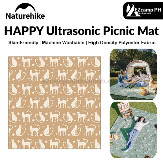 Naturehike HAPPY Ultrasonic Picnic Mat Portable Large Size Skin-Friendly Moisture-proof Mattress Sleeping Pad Machine Washable Outdoor Camping