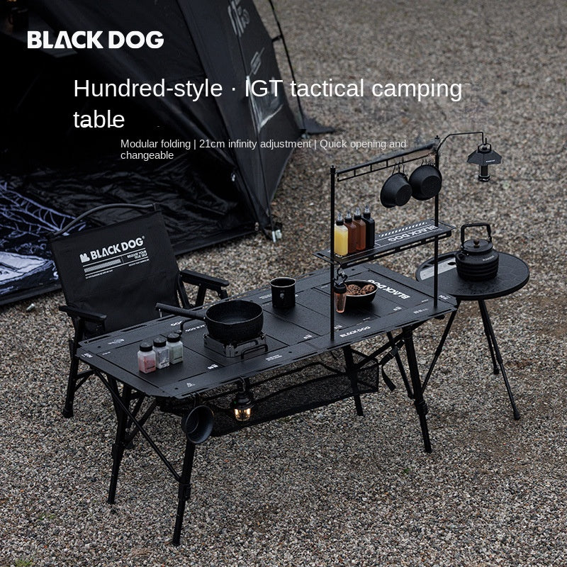 Blackdog MOVES Modular IGT Tactical Table Portable Black Folding Large Integrated Grill Table Up To 4.5 Units Of IGT Space Camping Kitchen BBQ Stove Table
