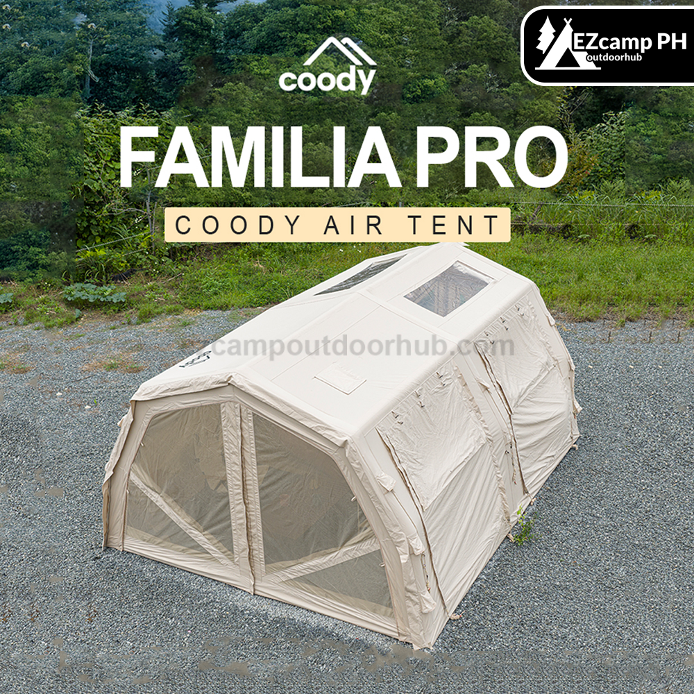 Coody FAMILIA AIR 17.2 PRO Inflatable Air Tent Large Family Camping Tent 4 Sided Mesh Windows Waterproof Glamping Shelter Easy Setup Outdoor Tent