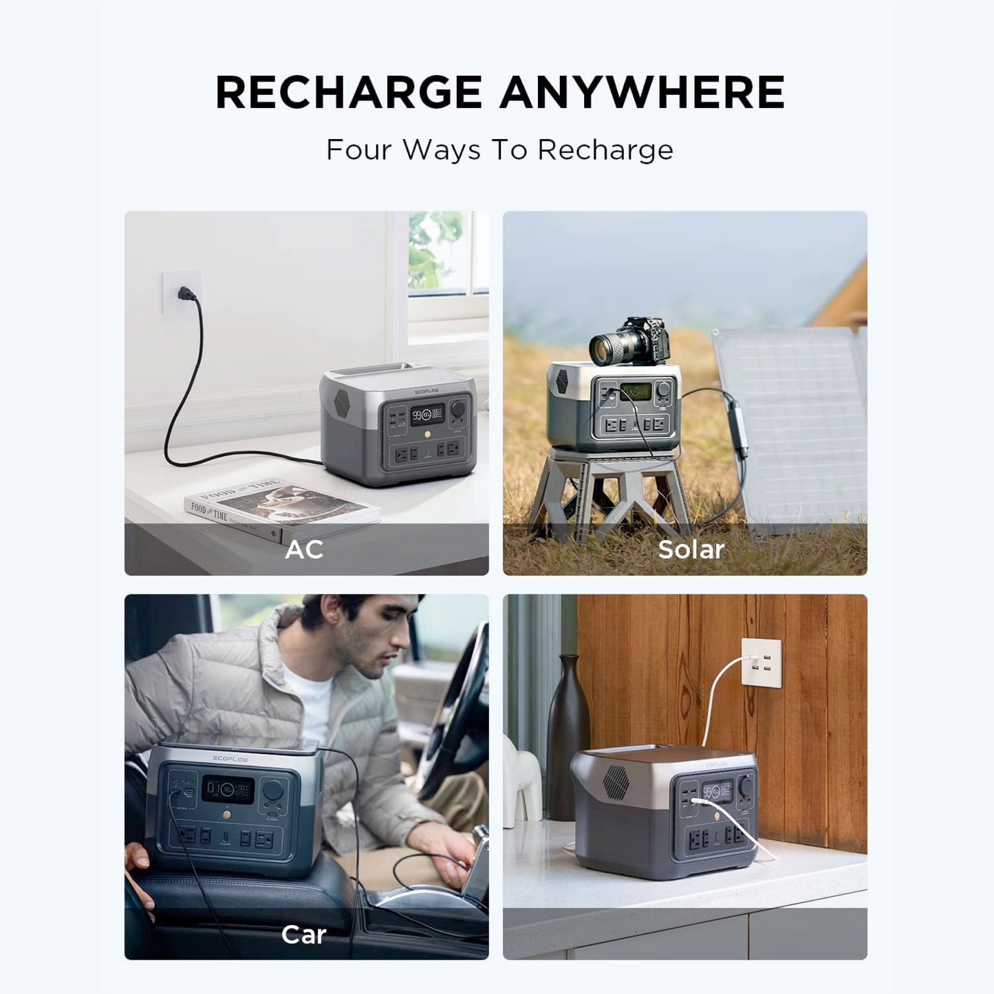 Ecoflow RIVER 2 Max Power Station 499/512Wh Solar Generator With LiFePO4 Battery Charging In 1 Hour 500W Up To 1000W With X-Boost Power Emergency Power Source Energy Storage