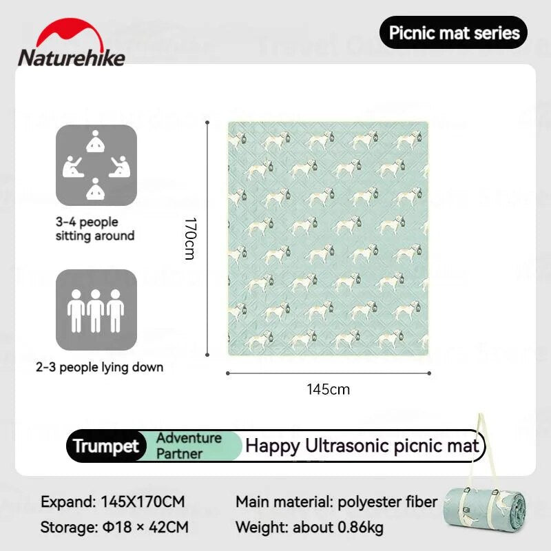 Naturehike HAPPY Series Ultrasonic Picnic Mat Waterproof Moisture Proof 3-10 Persons Cushion Pad Eco-Friendly Cotton Blankets Village 6.0 13 Add-on