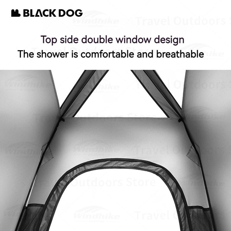 BLACKDOG Outdoor Black Single Shower Changing Camping Tent Changing Mobile Toilet Bath Bathroom Waterproof Windproof