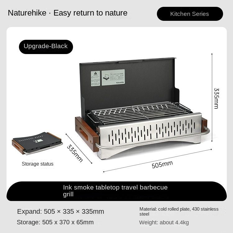 Naturehike x N Series Desktop Travel Grill Portable Ultralight Foldable Tabletop Charcoal Grill Burner Folding BBQ Stove Barbecue Camping Cooking Outdoor