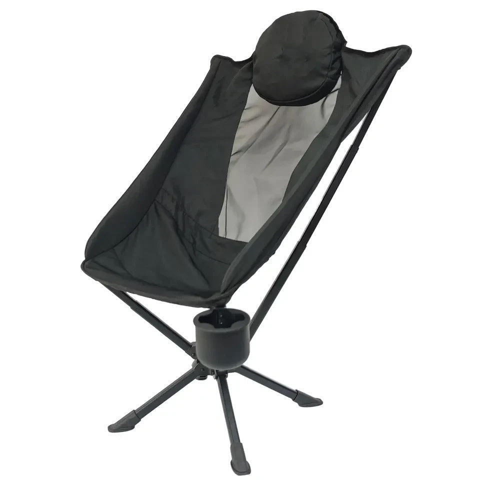 Swivel High Back Moon Chair Portable Ultralight Aluminum Frame Folding 360 Rotating Chair 150kg Max Load Camping Outdoor Travel