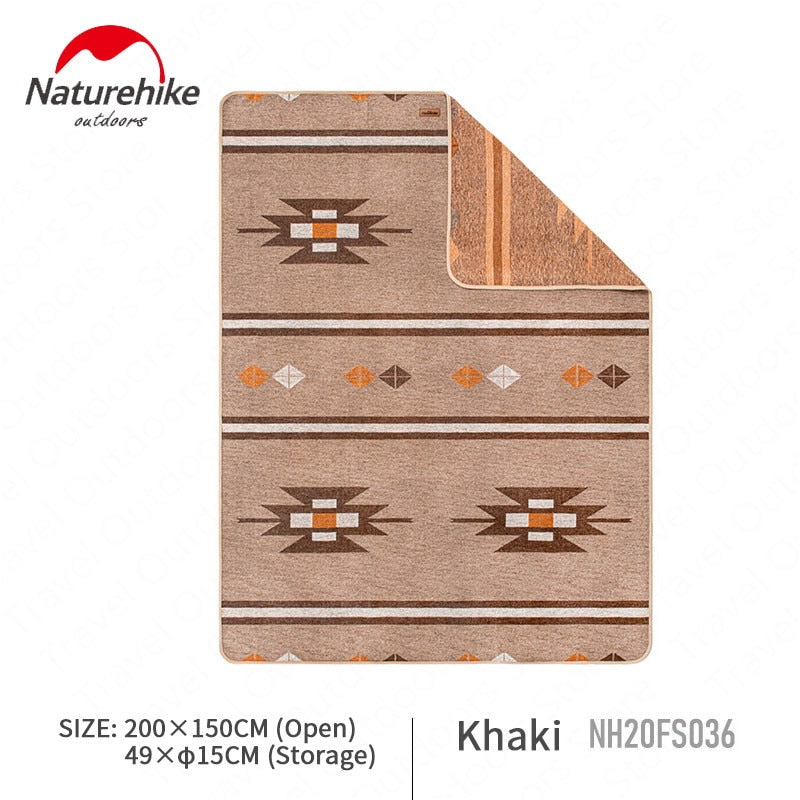 Naturehike Indian Geometric Wool Blanket Outdoor Winter Portable Multifunction Super Wide Carpet Thickened Cover Soft Shawlt Warm Throw Cape Camping