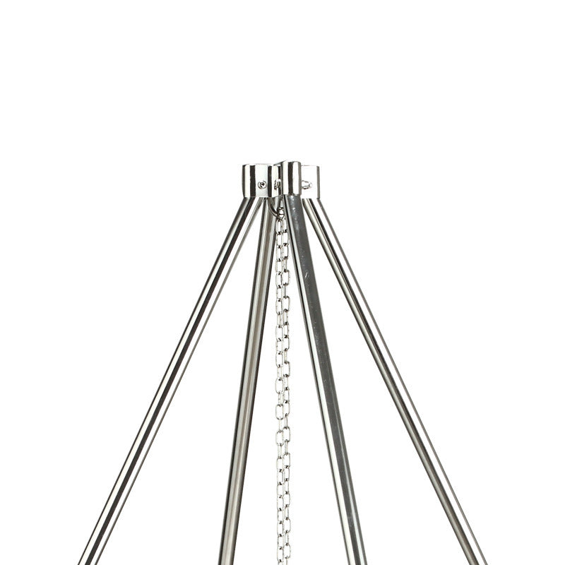 Campingmoon MT-130 Stainless Steel Quadpod Large Four-legged Dutch Pot Bracket Hanger Heavy Duty Cooking Tetrapod Hanging Pot Cookware Utensil