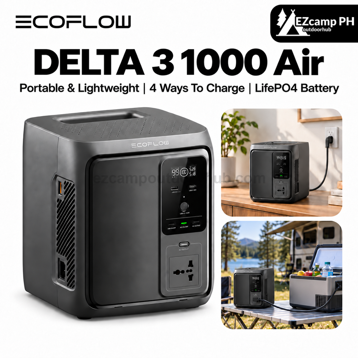EcoFlow DELTA 3 1000 Air 960Wh Portable Power Station for Home Backup Outdoor Camping & RV