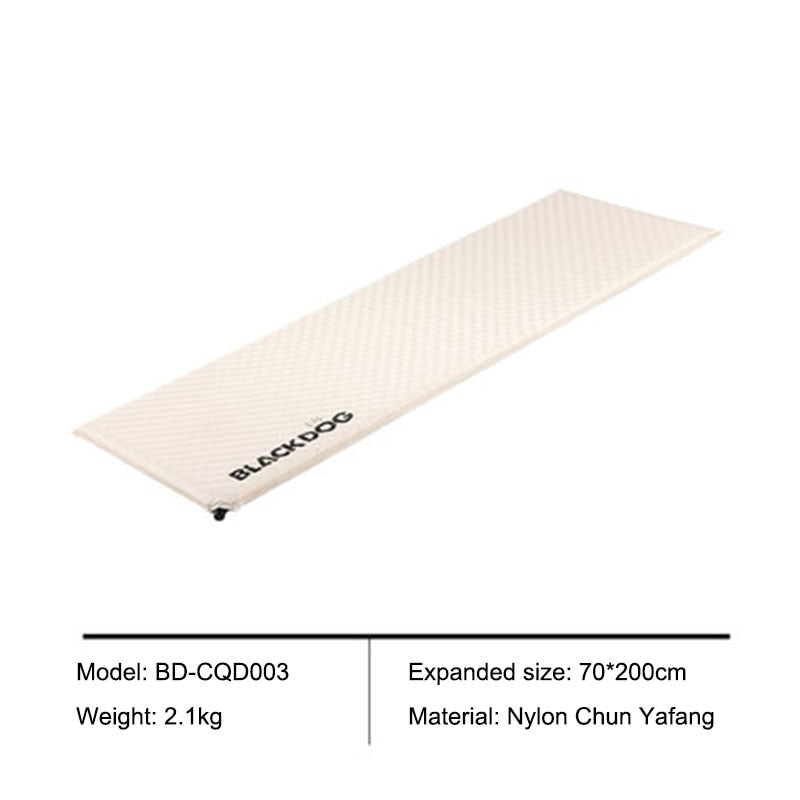 BLACKDOG Atomatic Inflatable Cushion 5CM Thick Foam Auto Self Inflate Single Double Camping Sleeping Pad Mattress Bed Tent Mat Comfortable Black Dog
