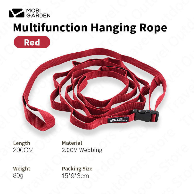 MOBI GARDEN 2m Multi-Function Hanging Rope Outdoor Adjustable Clothesline Lanyard Accesories Tool Windproof Cloth Storage Non-Slip Rope Extension Rope