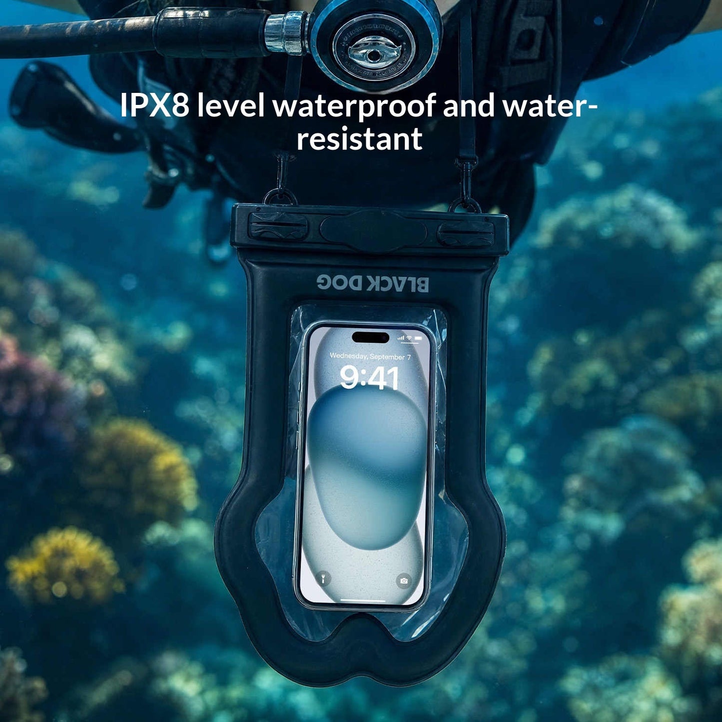 BLACKDOG Bouyant Waterproof Phone Bag Touchscreen Swimming Cover Rafting Gear Pouch PVC Bionic Sensing IPX8 High Definition Transparent Film Outdoor