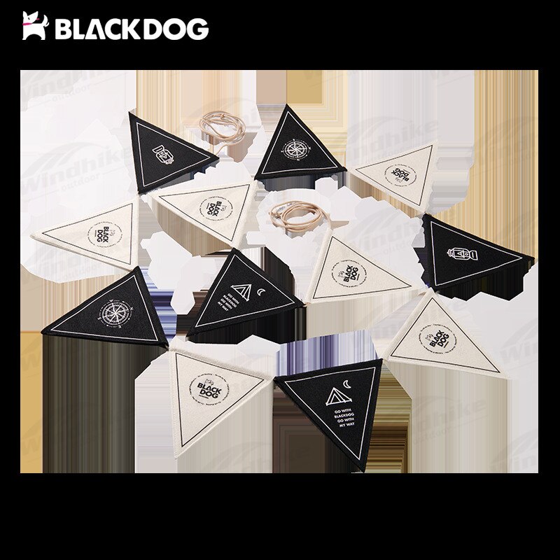 BLACKDOG Camping Atmosphere Pennant String Decor 12 Flag 4M Wind Canopy Pole Rope Triangular Flag Festival Party Decoration Hanging Brand Banner