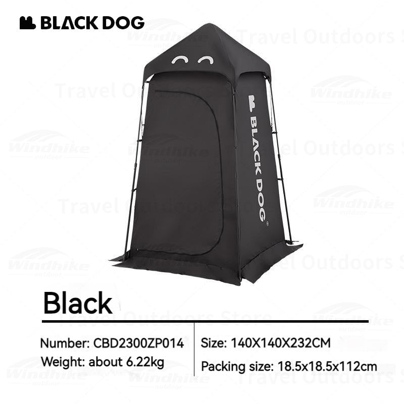 BLACKDOG Outdoor Black Single Shower Changing Camping Tent Changing Mobile Toilet Bath Bathroom Waterproof Windproof